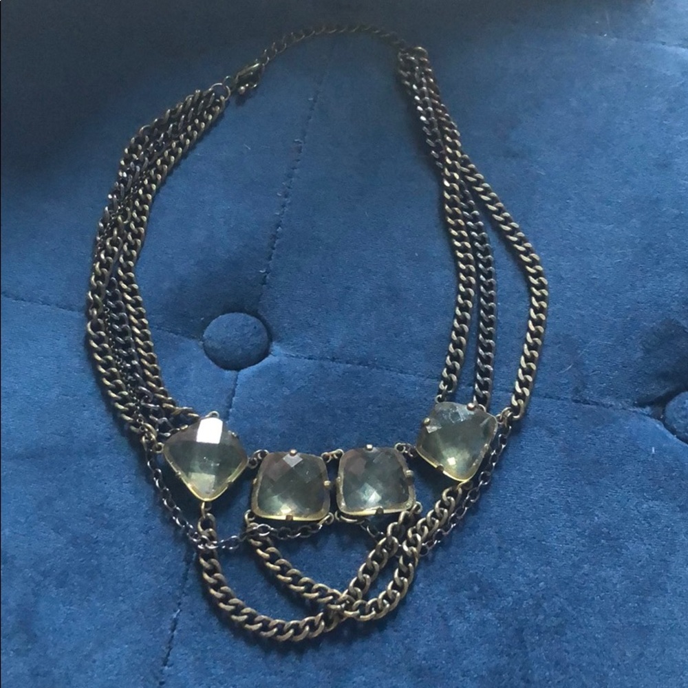 Mixed metal multi chain necklace